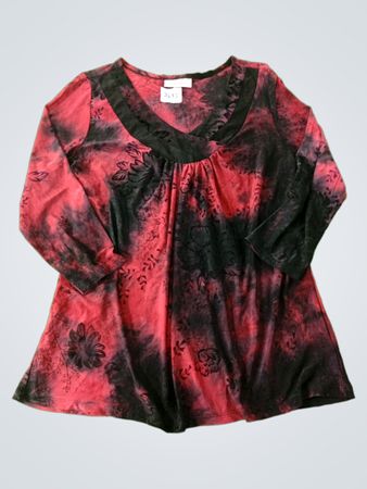 Dressbarn Tie-Dye Floral Print Tunic