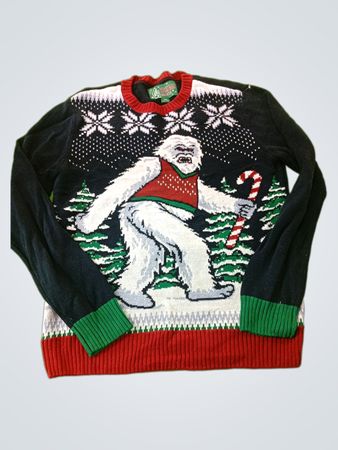 Ugly Christmas Sweater Bigfoot Candy Cane