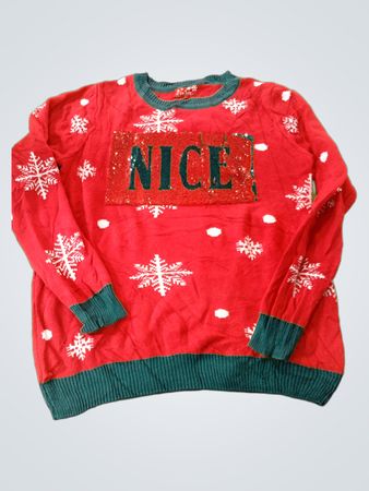 pull de Noël à sequins "NICE!" joyeux