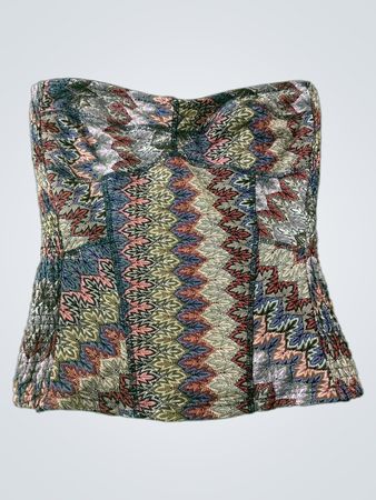 Top sans bretelles en tissu tissé