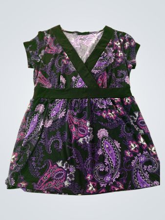Apt. 9 Paisley Print V-Neck Kurzarm Wickeloberteil