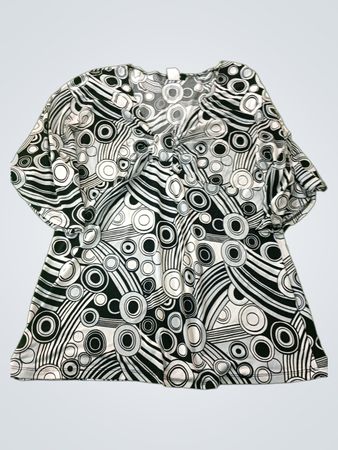 NEVA Damen Bluse mit schwarz-weißer Musterung