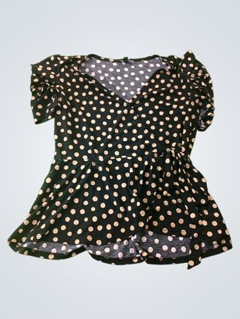 A.U.W Polka Dot Wrap Top
