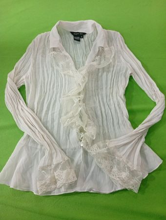 Chapter One White Ruffled Lace Blouse