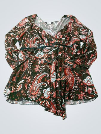 Caceme Paisley Print Long Sleeve Top