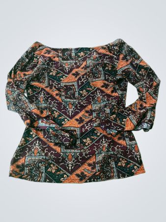 Damen Langarm Druckbluse