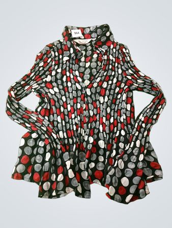 ALLISON TAYLOR Polka Dot Faltenbluse