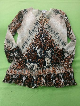 BLouse à manches longues à volants à imprimé animal ALBERTO MAKALI pour femmes