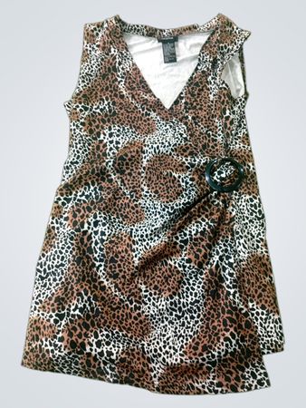 Lilly COLLECTION Leopard-Print ärmelloses Kleid mit Schnalle