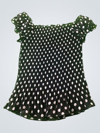 PIANO Black Polka Dot Pleated Top