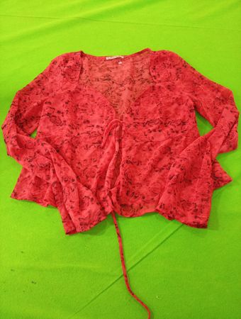 Bailey Rose Damen Rot Blumenmuster Bindebluse