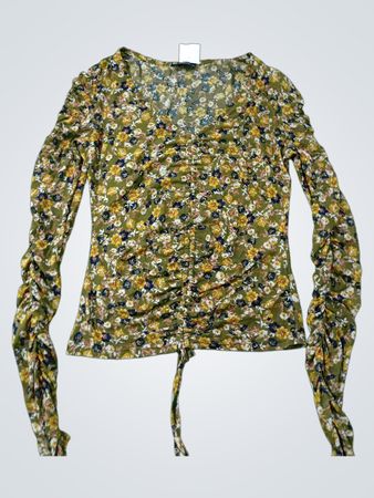 Milk & Honey Floral Ruched Long Sleeve Top