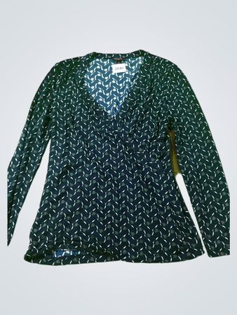 Ann Taylor Petite Floral Print Long Sleeve Top