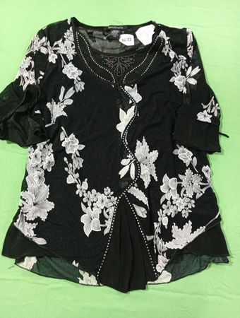 Appointments Women's Black Floral Print Blouse