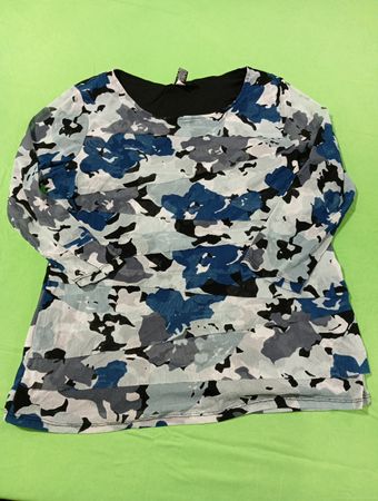 ALFANI Women's Camouflage Print Mesh Long Sleeve Top