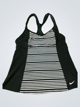 Nike Damen Schwarz-Weiße Gestreifte Racerback Tanktop