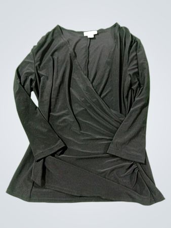 Coldwater Creek Black Wrap Top