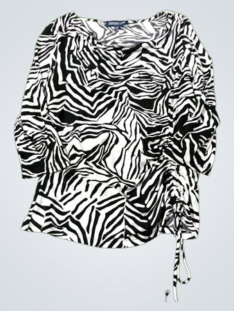Jones New York Signature Petite Zebra Print Top