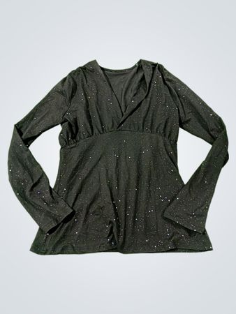 Schwarzes Langarmoberteil mit Glitzer