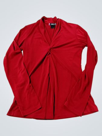 Belli Joy Red Twisted Front Long Sleeve Top