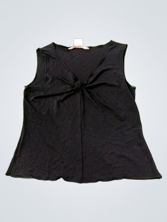 Max Studio Black Sleeveless Knot Front Top