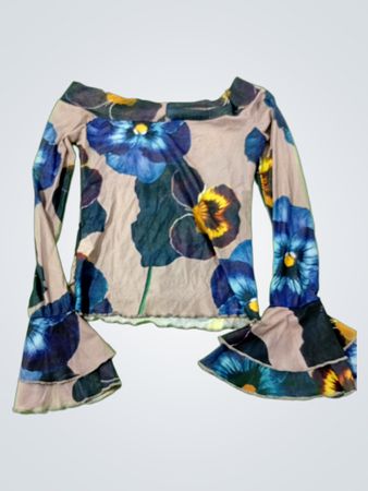 Haut à manches cloche avec imprimé floral