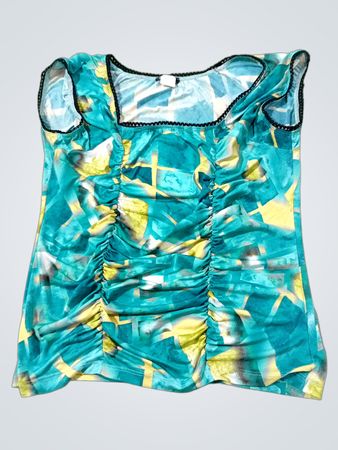 Tanktop mit gerafftem abstraktem Druck für Damen