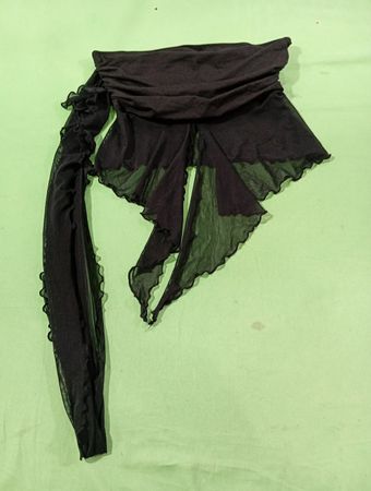 Shein Schwarzes Netz gerafftes Top