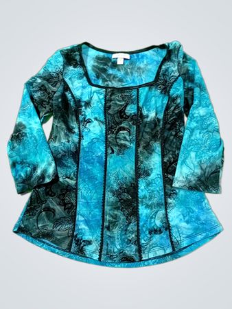 Dressbarn Tie-Dye Paisley Druck Langarmshirt