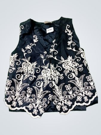 CLIO PETITES Schwarze Bestickte Weste Größe PL