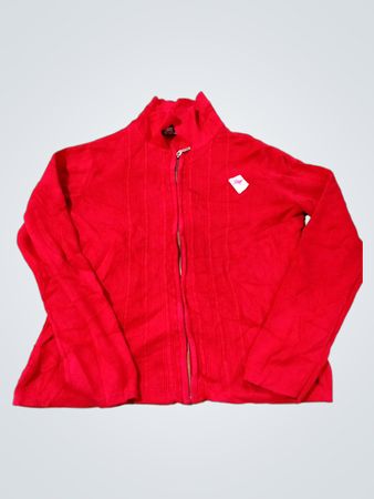 Croft & Barrow Petite Red Zip-Up Sweater