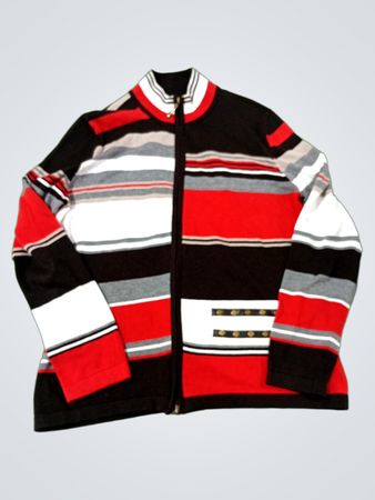 EMOTIONS Gestreifter Vollzip-Pullover