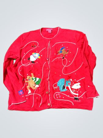 Bobbie Belle Red Christmas Cardigan