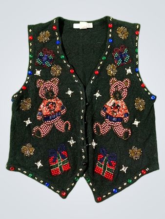 Claudia D. Women's Christmas Teddy Bear Vest