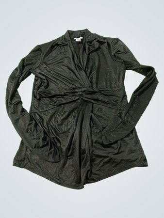 Cache Black Ruched Wrap Top