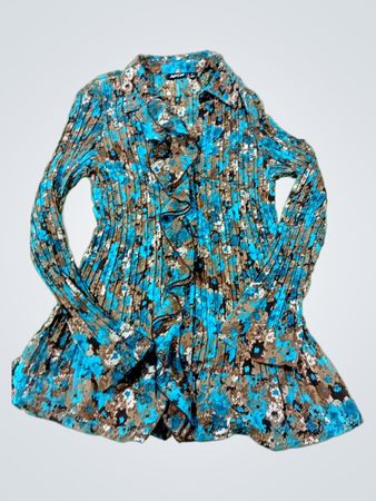 Blouse à volants plissée à imprimé floral APT.9 pour femmes