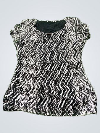 Black and White Patterned Blouse