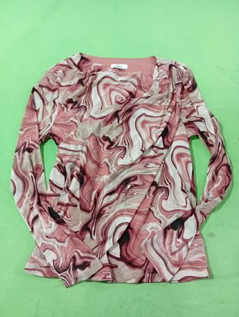 Bar III Women's Marble Print Long Sleeve Top