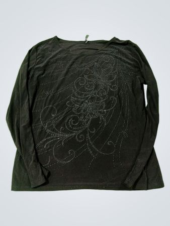 Bicester McDougal Schwarzes Verziertes Langarmoberteil