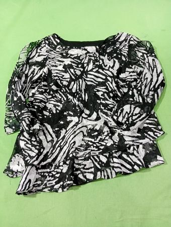 Alex Evenings Schwarze & Weiße Bedruckte Bluse