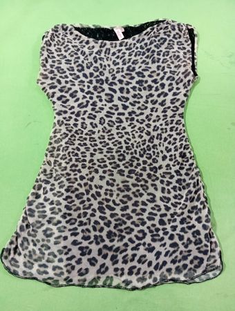 Sweet Pea by Stacy Iruel Leopard Print Sheer Mesh Top