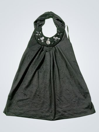 Der limitierte schwarze verzierten Haltertop