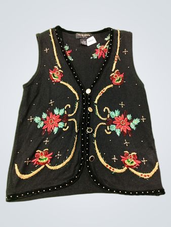 Veste de Noël brodée noire Theme Works Petite K-I-K-I-T