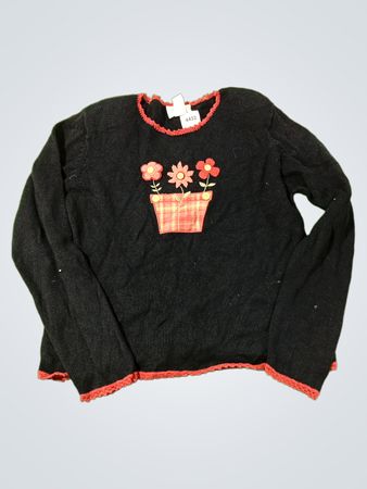 Christopher & Banks handbestickter Blumentopf-Pullover