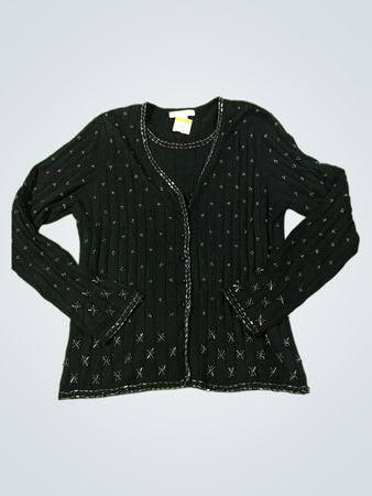 Schwarze Perlen-Cardigan