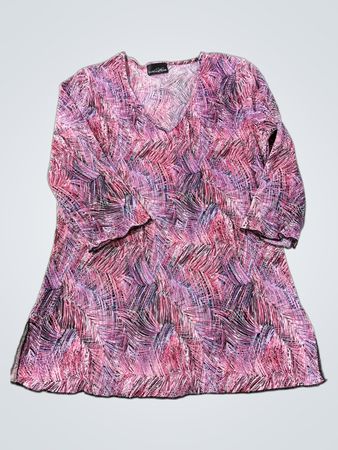 Tunique femme V-neck à imprimé abstrait rose Brittany Blake