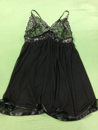 Black lace babydoll negligee