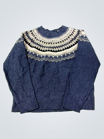 Wetterfester Vintage seit 1948 Blauer Fair Isle Pullover