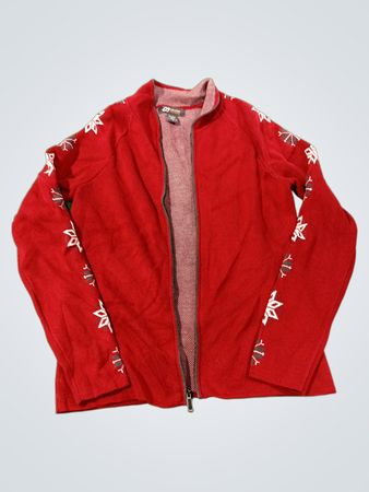Eddie Bauer Sport Roter Schneeflocken Reißverschluss-Pullover