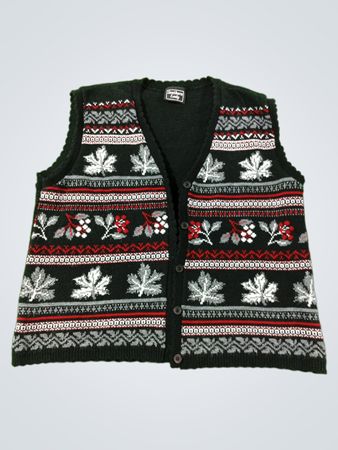 SOUTHERN LADY Schwarze gemusterte Weste mit Knopfleiste
